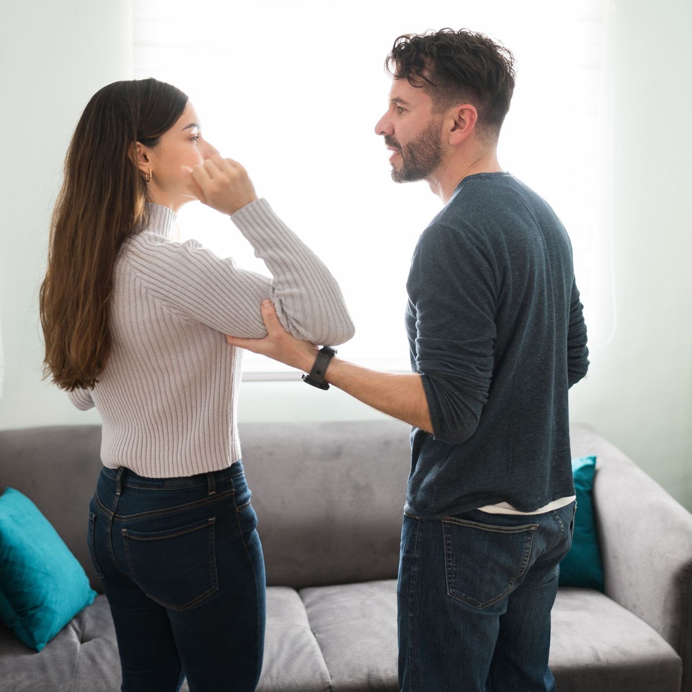 Latin couple with relationship and physical abuse problems